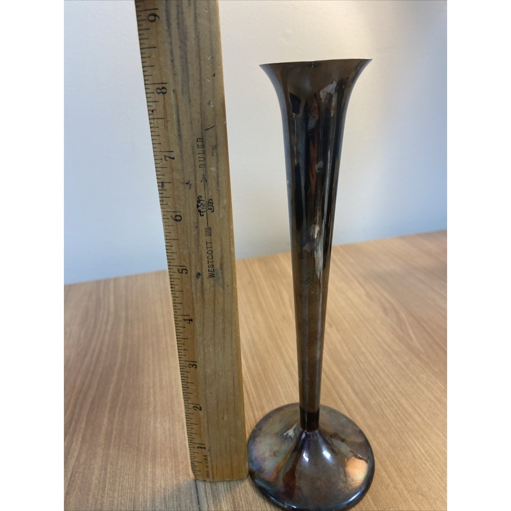 VTG Reed & Barton Iridescent Silver Plate Bud Vase - Picture 9 of 10